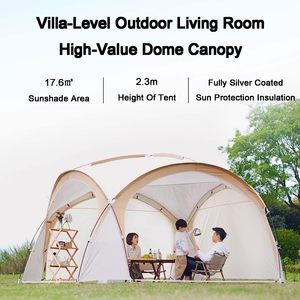 เต็นท์โดมกลางแจ้งขนาด 350x350x230 ซม. สำหรับจัดงานเลี้ยงถาวร ศาลาพักผ่อน ศาลาทำสมาธิ หลังคาคลุมโยคะ พร้อมมุ้งกันยุง - Product Image 5