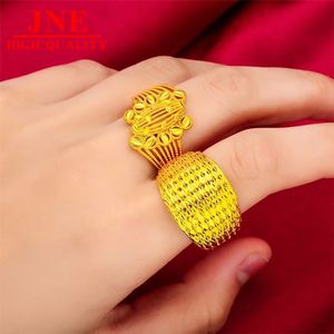 Anillo de flor grande para mujer <span class=keywords><strong>2023</strong></span>, de oro de placer de Vietnam, con diseño de flor abierta, venta al por mayor de joyería de oro de placer - Product Image 4