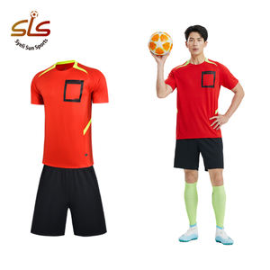 2025 Novo Design Uniforme de Árbitro de Futebol dos homens com Bolsos Top Shorts 100% Poliéster Logotipo Personalizado França Equipe Venda Quente - Product Image 1