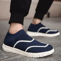 Chaussures de sport pour hommes avec semelle extérieure en EVA, respirantes, en maille tricotée, légères, confortables, à enfiler, décontractées, pour toutes les saisons, chaussures de marche
