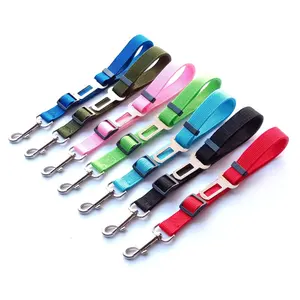 Cinturón de seguridad de coche para perros y gatos, accesorio ajustable de nailon, varios colores, suministro de fábrica - Product Image 1
