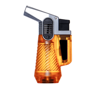 Encendedor de Antorcha Inclinado a Prueba de Viento con Doble Llama Jinchuang, Encendedor Electrónico de Metal con Logotipo Personalizado para Acampar al Aire Libre - Product Image 2