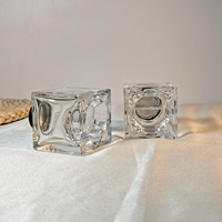 Vente en gros de 50ml Encrier en verre carré transparent vide Stylo plume Bouteille d'encre en verre avec bouchon