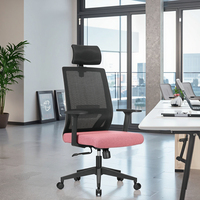 Chaise de bureau moderne pivotante et réglable avec soutien lombaire ergonomique, en tissu maillé de haute qualité