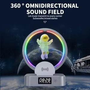 रचनात्मक समतल अंतरिक्ष यात्री मैग्लेव स्पीकर का नेतृत्व फ्लैश स्पीकर निर्यात गुणवत्ता डेस्कटॉप सजावट rgb ऑप्टिकल स्पीकर - Product Image 5