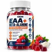 Gummies EAA Bêta-alanine Clean Label sans sucre, véganes, sans gluten pour un style de vie actif, usage pré-entraînement, approvisionnement en marque blanche