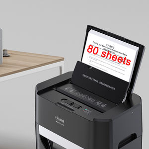 Déchiqueteuse <span class=keywords><strong>de</strong></span> <span class=keywords><strong>papier</strong></span> professionnelle électrique Comet P-4, sécurité, 80 feuilles, alimentation automatique, grande capacité, pour bureau, coupe croisée A4, bac <span class=keywords><strong>de</strong></span> 17L - Product Image 1