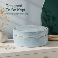 Boîte cadeau ronde rigide personnalisée avec logo, boîte cylindrique de luxe en velours pour fleurs