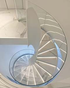<span class=keywords><strong>Escalera</strong></span> Curva Flotante de Lujo con Peldaños de Mármol Natural e Iluminación LED - Product Image 5