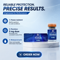 Étiquettes personnalisées pour flacons de recherche 5 ml, résistantes au gel, pour peptides, avec impression étanche pour l'emballage et le stockage des flacons de recherche