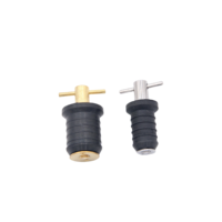 Bouchon de vidange à poignée à clipser en acier inoxydable 316 avec bouchon en caoutchouc pour sortie d'eau de bateau, accessoires et raccords marins