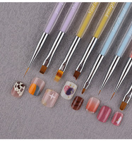 Nouveau produit Nail Art Pinceaux Liner Set Double End French Pen Kit Stickers Brush Set Two Way Nail Brushes Set