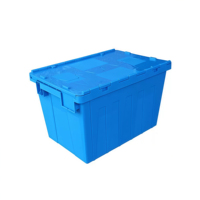 Boîte de rangement en plastique robuste et peu encombrante, empilable, de qualité alimentaire, 600x400x355mm, idéale pour le déménagement