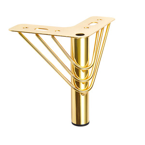Pieds de meubles en métal Chengyouhui, pieds en fil d'acier doré 10121315, noir mat chromé, minimaliste, pour table basse, canapé, meuble TV - Product Image 4