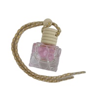 Diffuseur d'huiles essentielles pour voiture en verre cristal avec couvercle en bois et impression sérigraphique pour parfums