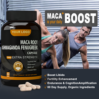 Complément alimentaire de maca certifié de haute qualité pour hommes et femmes, ginseng, ashwagandha, énergie, immunité, capsules de racine de maca pour adultes, qualité alimentaire