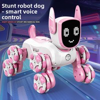 Nouveau Robot Chien Télécommandé Intelligent à Huit Roues, Capteur de Geste, Lumières, Musique, Commande Vocale, Programmation pour Enfants
