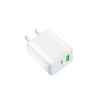 Chargeur Mural USB TKT Blanc PD 20W Rapide Adaptatif 5V/2.4A Double Ports pour Téléphone Ordinateur Portable Appareil Photo Prise US Super Charge Rapide