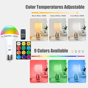 หลอดไฟฉุกเฉิน <span class=keywords><strong>LED</strong></span> หรี่แสงได้สี RGB ชาร์จไฟได้แบบสัมผัส9W พร้อมรีโมทคอนโทรลสำหรับโคมไฟตั้งโต๊ะติดผนัง