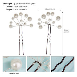 Fermagli per Capelli Minimalisti Fatti a Mano con Perle, 2 Pezzi, Accessori Versatili per Uso Quotidiano, Feste, Matrimoni, Copricapo da Sposa, Fermagli per Capelli da Donna - Product Image 6