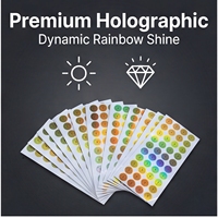 Autocollants adhésifs holographiques durables, résistants à l'eau et à l'huile, avec logo personnalisé, étiquettes laser arc-en-ciel pour la décoration d'emballages de produits
