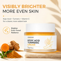 Crème Visage Éclaircissante et Anti-rides à l'Acide Kojique, au Curcuma et à la Vitamine C, Hydratante, Soin de la Peau, Personnalisable avec Logo Doré Estampé, Vente en Gros