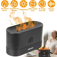 Diffuseur d'arôme d'air portable USB Fire Flame avec 7 flammes colorées Nouvelle huile essentielle améliorée Diffuse 1 an de garantie