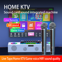 Gooermi Vente en gros Mini haut-parleur HIFI Musique Carte son Karaoké Carte son Mixeurs Ensemble de haut-parleurs DJ Karaoké avec micro portable