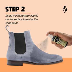 Nettoyant pour chaussures Shoe Mistri, 2 lingettes avec rénovateur gris pour daim, nubuck, maille, tissu, kit d'entretien des chaussures, nettoyage sans eau - Product Image 3