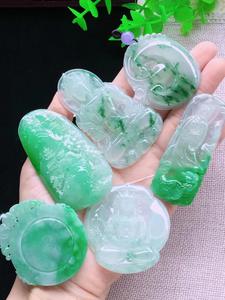 Ciondoli Zodiacali in Giada Giadaite del Myanmar: Ratto, Mucca, Tigre, Coniglio, Drago, Serpente, Cavallo, Pecora, Scimmia, Gallo, Cane, Maiale - Vendita all'Ingrosso - Product Image 3