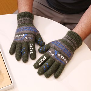 Winter Extra Thick Fleece Lined Knitted <b>Gloves</b> Unisex <b>Warm</b> Outdoor Thermal Insulated Cycling Commute <b>Gloves</b> - Product Image 1