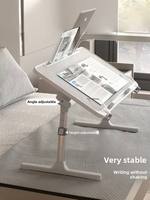 Bureau d'ordinateur pliable avec logo personnalisé, support pour ordinateur portable réglable en hauteur, table portable avec tiroir pour le travail et les études au lit