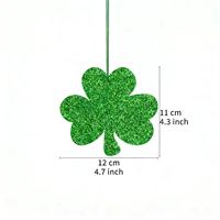 Guirlande de fleurs en papier pailleté en forme de trèfle, ornement suspendu pour la fête de la Saint-Patrick