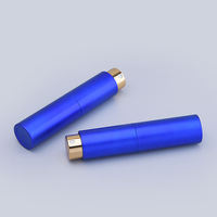 Botol Semprot Parfum Kaca Silinder Biru 8ml, Cetak Sablon, Botol Semprot Cologne Kecil Kosong untuk Perjalanan