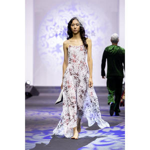 [SUA TEX] Tissé avec feuille (SWF-1023) Tissu poly tissé en mousseline de soie avec un design de fleur luxueux et un traitement de feuille - Product Image 6