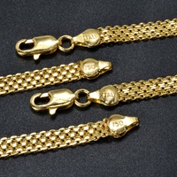 Collar de Cadena Milanesa Tejida de Aleación de Latón y Cobre con Baño de Oro de 18K, Modelo SY-N0158 de Zeadear, Unisex, para Aniversario, Venta al Por Mayor