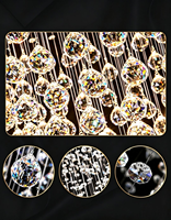Lustre en acier inoxydable avec cristaux K9, éclairage LED rotatif tricolore à intensité variable, directement de l'usine, pour escalier de villa