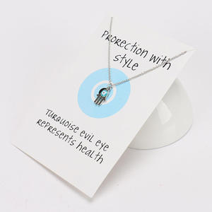 Fatima mắt quỷ Mặt Dây Chuyền Vòng cổ phong cách cổ điển may mắn mắt lòng bàn tay chuỗi chủ yếu làm bằng hợp kim trang sức - Product Image 4