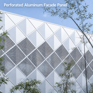 Revestimiento de Aluminio Perforado con Orificios Cuadrados Dispersos para Crear Sombras Suaves en Paredes Cortina, Ideal para Decoración Interior de Vestíbulos - Product Image 2