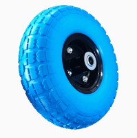 Roue en mousse PU de 10 pouces 4.10/3.50-4 utilisée pour la pousse-roue