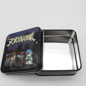 Tùy Chỉnh Phổ Biến Quảng Trường Kim Loại Dập Nổi Rỗng Trò Chơi Hộp Thiếc Tùy Chỉnh In Ấn Tinplate Cho Thẻ Cho Nến Thủ Công Sử Dụng In Offset - Product Image 3