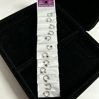 Bijoux de piercing en boule de boue à strass scintillants, clou à lèvre et anneau fer à cheval, boucles d'oreilles pour cartilage, fourniture d'usine