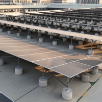 Support de montage universel pour panneaux solaires photovoltaïques en acier Zn-Al-Mg, double scénario, pour sol et toit en béton plat