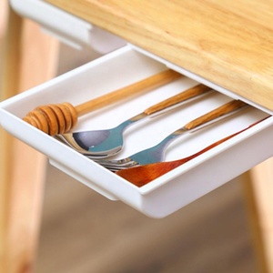RTS-organizador de escritorio de cocina, caja de almacenamiento de artículos diversos, papelería, soporte para dormitorio, contenedor adhesivo debajo del cajón de la Mesa - Product Image 5
