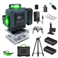 Livella Laser Rotante Autolivellante Verde 360° 4D 16 Linee Orizzontali e Verticali Strumento di Misurazione Fai-da-te per Rilevamenti Portata 150ft