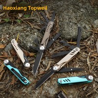 Couteau de poche multifonction pliable avec ciseaux, clip dorsal, outil multifonction portable EDC pour le camping en plein air, cadeau OEM, vente en gros
