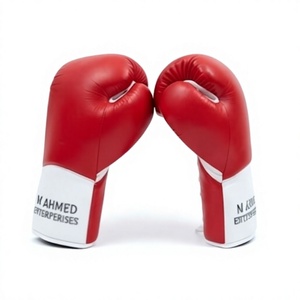 Gants de boxe rouges, gants d'entraînement pour arts martiaux, gants de combat à doigts entiers pour la pratique de la boxe, unisexe - Product Image 2