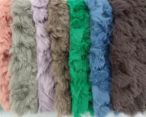 27 renk zarif ayçiçeği fırçalanmış tavşan suni kürk kumaş yumuşak el sanatları için ceket/battaniye/çanta/oyuncak