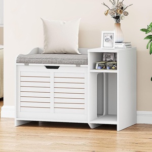 Meuble durable pour animaux de compagnie : Maison pour chat, tabouret à chaussures, armoire à chaussures, lit pour chat intégré, toilette pour chat, modèle tabouret à chaussures - Product Image 2