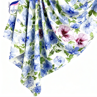 Tissu en mélange de nylon et de rayonne tissé, imprimé floral aquarelle, 85 GSM, anti-UV, respirant, pour robe, chemise, sac, textile de maison pour femme